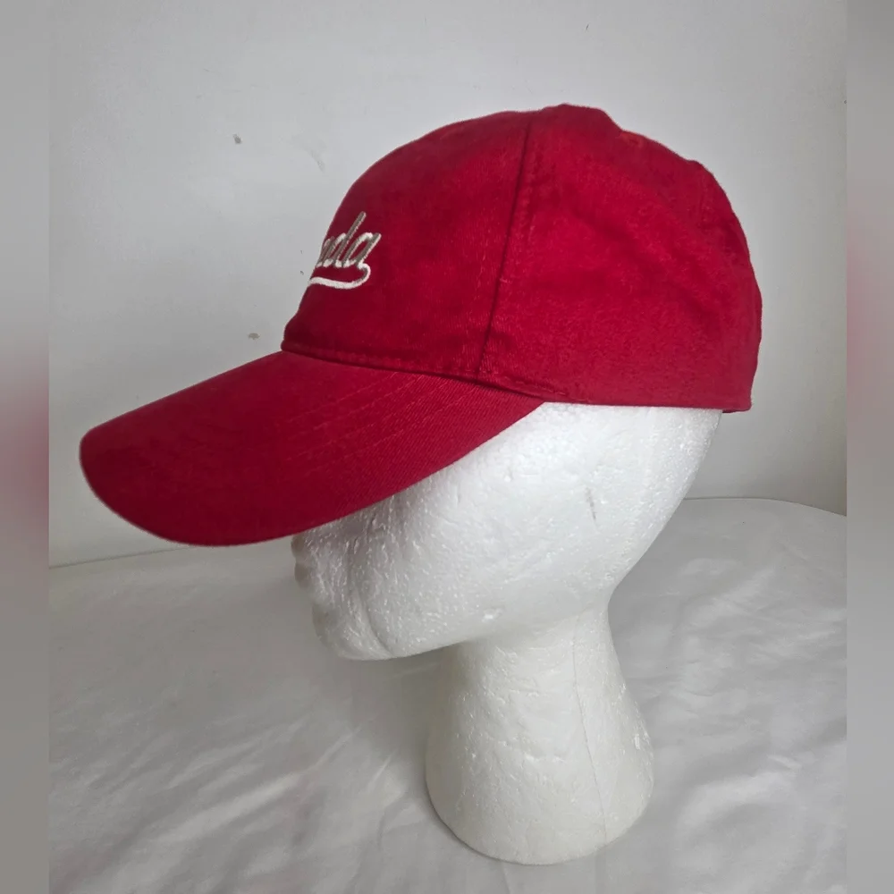 Vibrant Red Cotton Cap With Canada Embroidered - Picture 3 of 6